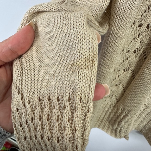Banana Republic Open Front Cardigan Sweater Womens Medium Beige Silk Clean Girl - Picture 8 of 8